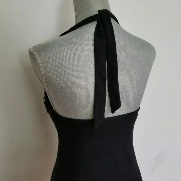 VICTORIA’S SECRET Miraculous Bombshell Bra Top Black Beaded Padded Halter 34A - Picture 3 of 10
